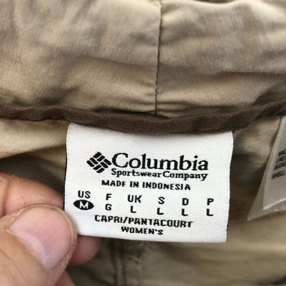 Columbia Womens Capri Pants Medium Outdoors Straight Leg Casual Cropped Tan - Picture 3 of 14